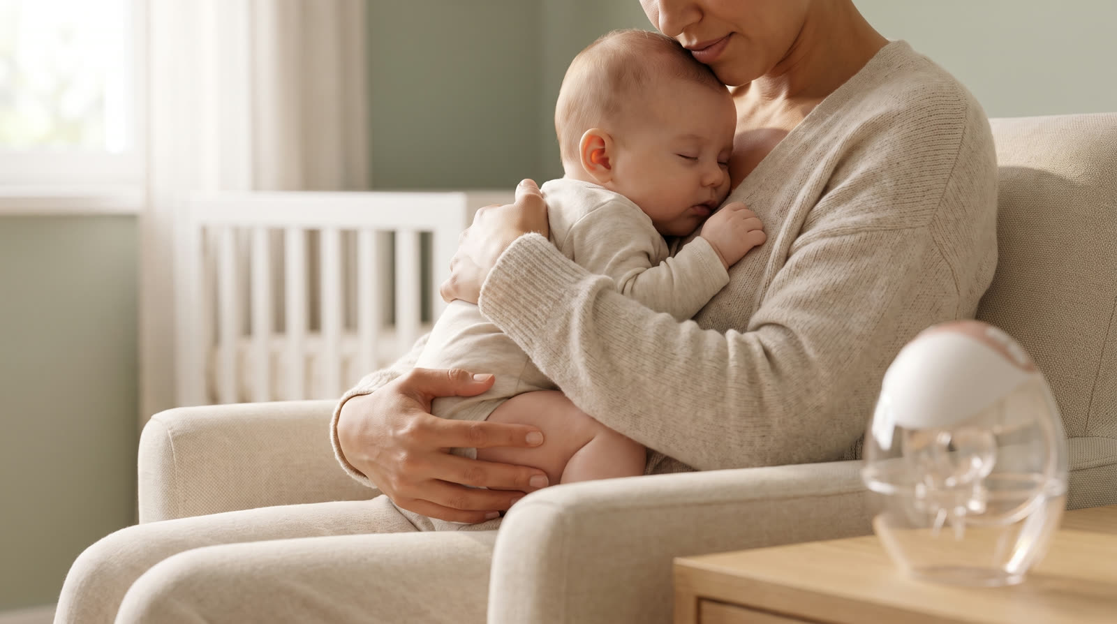 A quiet nursery moment — presence over pile-up